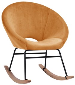 Rocker velvet armchair Paulina  in gold 76x86x76 cm.