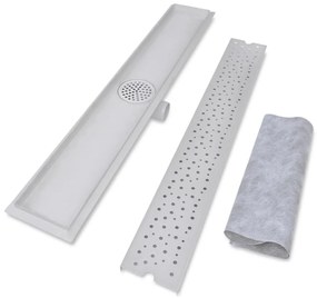 vidaXL Σιφόνια Ντουζιέρας Γραμμικά 2 τεμ. 830x140 χιλ. Ανοξείδ. Ατσάλι