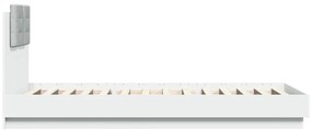 vidaXL Πλαίσιο Κρεβατιού με Κεφαλάρι και LED Λευκό 90 x 200 εκ.