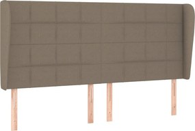vidaXL Κρεβάτι Boxspring με Στρώμα Taupe 200x200 εκ. Υφασμάτινο