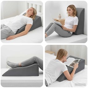vidaXL Μαξιλάρι Ποδιών Γκρι 68 x 40 x 18 εκ. PU Αφρός