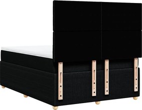 vidaXL Κρεβάτι Boxspring με Στρώμα Μαύρο 140x200 εκ. Υφασμάτινο