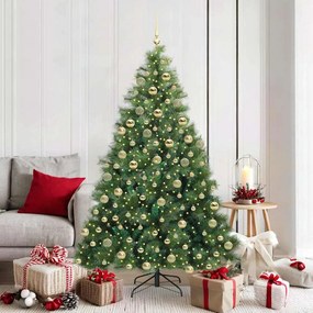vidaXL Τεχνητό Χριστουγεννιάτικο Δέντρο με μεντεσέδες Πράσινο 180 cm