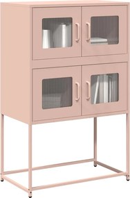 vidaXL Highboard Ροζ 68x39x107 cm Ατσάλι