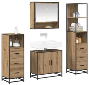 vidaXL Σετ Επίπλων Μπάνιου 4 pcs Artisan Oak Επεξεργασμένο ξύλο