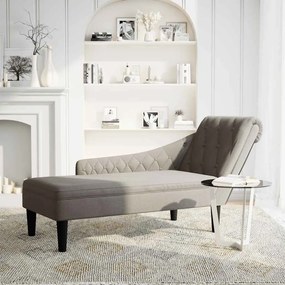 vidaXL Ανάκλιντρο Taupe Υφασμάτινο με Μαξιλάρι και Μπράτσο