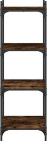 vidaXL Βιβλιοθήκη 4 Επιπέδων Καπνιστή Δρυς 40x30x120 εκ. Επεξεργ. Ξύλο