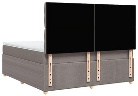 vidaXL Κρεβάτι Boxspring με Στρώμα Taupe 180x200 εκ. Υφασμάτινο