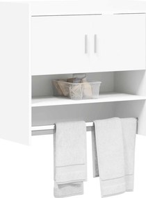 vidaXL Ράφι Τοίχου Επιτοίχιο Λευκό 80 x 36 x 80 εκ Επεξεργασμένο Ξύλο