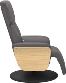 vidaXL Πολυθρόνα Μασάζ Ανακλινόμενη με Υποπόδιο Γκρι από Συνθ. Δέρμα