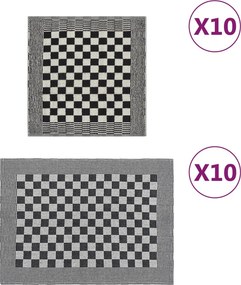 vidaXL Σετ Πετσετών 20 Τεμαχίων Μαύρο και Λευκό Βαμβακερές