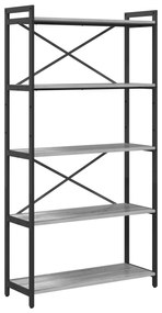 vidaXL Βιβλιοθήκη Γκρι sonoma 80 x 30 x 153 εκ Επεξεργασμένο ξύλο