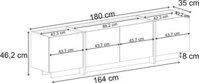 Έπιπλο Τηλεόρασης Βιζόν / Sapphire Δρυς FLOMU 180x35x46