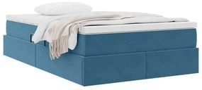 vidaXL Κρεβάτι με αποθηκευτικό χώρο και στρώμα με στρώμα Σκούρο Μπλε