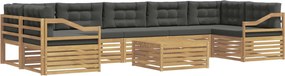 vidaXL Σειρά Καναπέ Εξωτερικού 8 pcs Άσπρο και Ανθρακί