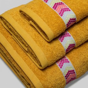 Πετσέτα Προσώπου (50x100) White Fabric Pollie Yellow 600gsm