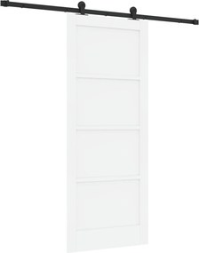 VidaXL Συρόμενη Πόρτα 83 x 202 εκ. Επεξεργασμένο Ξύλο Λευκό και Μαύρο