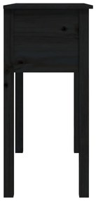 Τραπέζι Κονσόλα Μαύρος 70x35x75 εκ. από Μασίφ Ξύλο Πεύκου - Μαύρο