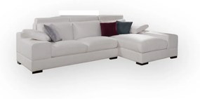 Γωνιακός καναπές κρεβάτι Kaly S, λευκό 290x90x180cm Δεξιά γωνία – MIL-TED-003