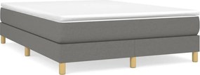 vidaXL Κρεβάτι Boxspring με Στρώμα Σκούρο Γκρι 140x190 εκ. Υφασμάτινο