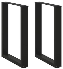 Πόδια Τραπεζαρίας σε Σχήμα U 2 τεμ. Μαύρο 70x(72-73) εκ. Ατσάλι