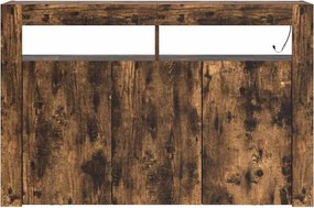 vidaXL Πλαϊνό γραφείο Καπνιστό Δρύς 116 x 30 x 75 εκ.