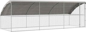vidaXL Κλουβί για κότες 3 τεμ. Ασημί 600 x 200 x 200 εκ.