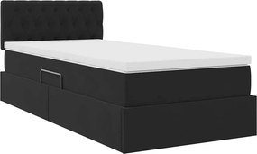 vidaXL Κρεβάτι Αποθήκης με στρώμα Μαύρο 100 x 200 cm Βελούδο