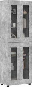 vidaXL Highboard με ράφι FLORIN Σκυρόδεμα Γκρι 60 x 35 x 182 εκ.