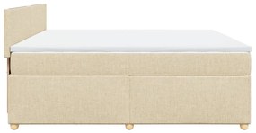 ΚΡΕΒΑΤΙ BOXSPRING ΜΕ ΣΤΡΩΜΑ ΚΡΕΜ 200X200 ΕΚ. ΥΦΑΣΜΑΤΙΝΟ 3286785