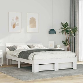 vidaXL Σκελετός Κρεβατιού Λευκό 140 x 200 cm Μασίφ ξύλο πεύκου