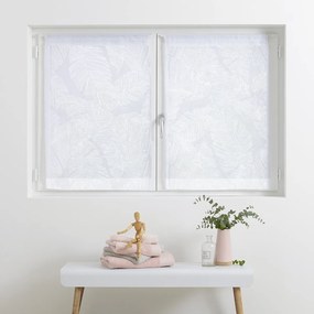 Σετ Κουρτίνες Παραθύρου (60x90) Με Τούνελ A-S Leaf White 185240A