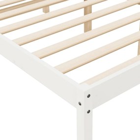 vidaXL Κρεβάτι Ηλικιωμένων Λευκό 120x190 εκ. Μασίφ Πεύκο Small Double