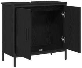vidaXL Νιπτήρας Μπάνιου Μαύρο Δρυς 60x30x60 εκ Επεξεργασμένου Ξύλου