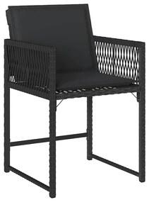 vidaXL Σέτ φαγητού για κήπο 5 pcs Μαύρο συνθετικό ρατάν