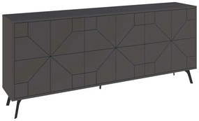 Μπουφές Dune pakoworld σε ανθρακί απόχρωση 181x35x77.4εκ