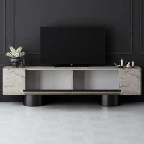 Έπιπλο Τηλεόρασης Τραβερτίνη / Μαύρο CLAADA 180x30x16