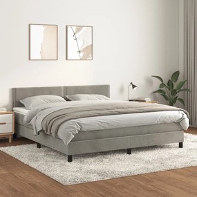 ΚΡΕΒΑΤΙ BOXSPRING ΜΕ ΣΤΡΩΜΑ ΑΝΟΙΧΤΟ ΓΚΡΙ 160X200 ΕΚ. ΒΕΛΟΥΔΙΝΟ 3141251