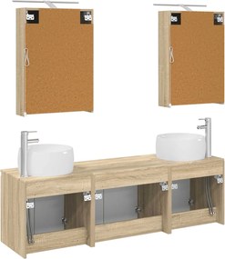 vidaXL Σετ Ντουλαπιών Μπάνιου 5 pcs Sonoma Δρυς Επεξεργασμένο Ξύλο