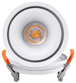 GloboStar® OMEGA-R 60295 Χωνευτό LED Spot Downlight TrimLess Φ10cm 12W 1500lm 36° AC 220-240V IP20 Φ10 x Υ8.2cm - Στρόγγυλο - Λευκό - Θερμό Λευκό 2700K - Bridgelux COB - 5 Years Warranty