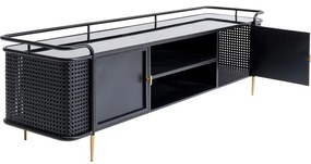 Έπιπλο TV Fence Μεταλλικό Μαύρο 160x40x48 εκ. - Μαύρο