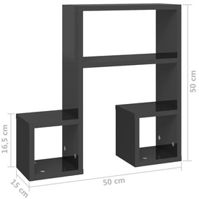 ΡΑΦΙΕΡΕΣ ΤΟΙΧΟΥ 2 ΤΕΜ. ΓΥΑΛΙΣΤΕΡΟ ΓΚΡΙ 50X15X50 ΕΚ. ΜΟΡΙΟΣΑΝΙΔΑ 807249