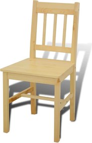 Ξύλινη Τραπεζαρία με 4 Καρέκλες Φυσικό Χρώμα