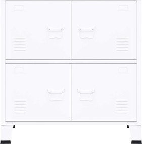 vidaXL Αρχειοθήκη Βιομηχανικού Στιλ Λευκή 75 x 40 x 80 εκ. Ατσάλινη