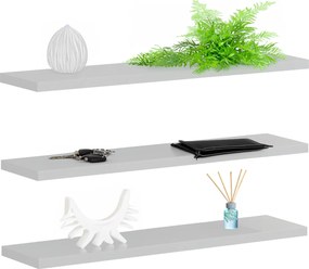 ΣΕΤ 3 ΡΑΦΙΑ ΤΟΙΧΟΥ CASSIUS HM8966.11 ΜΕΛΑΜΙΝΗ ΣΕ ΛΕΥΚΟ 60x14,5 εκ