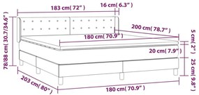 Κρεβάτι Boxspring με Στρώμα Σκούρο Καφέ 180x200 εκ Υφασμάτινο - Καφέ