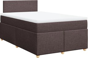 vidaXL Κρεβάτι Boxspring με Στρώμα Σκούρο Καφέ 120x200 εκ. Υφασμάτινο