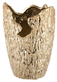 Βάζο Κωνικό 'Crepa' Κεραμικό Χρυσό 18.5x13cm