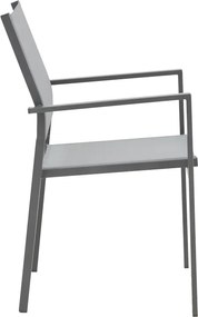 Τραπεζαρία Watson-Confidence A σετ 3τεμ pakoworld μέταλλο σε ανθρακί απόχρωση Φ60x70εκ