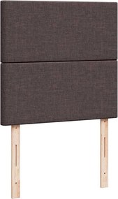 vidaXL Κρεβάτι Boxspring με Στρώμα Σκούρο Καφέ 90x190 εκ. Υφασμάτινο